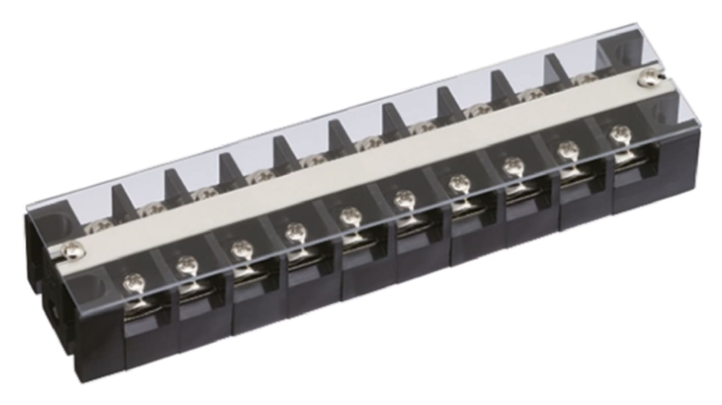 Sato Parts 中継用端子台, 10極, 30A, 15mmピッチ, 埋め込みネジ