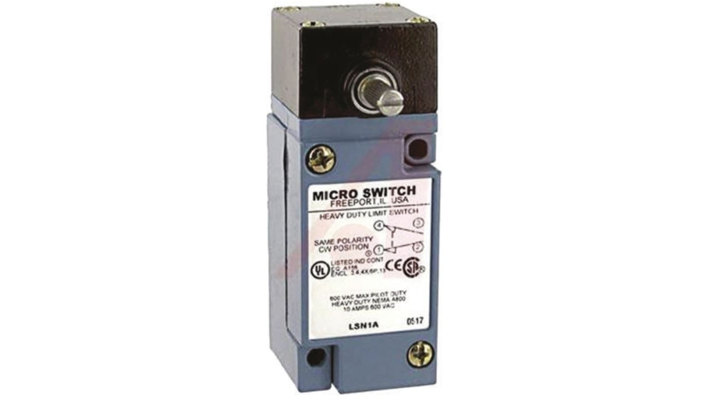 Honeywell HDLS Series Limit Switch, NO/NC, IP67, SPDT, Die Cast Zinc Housing, 600V ac Max, 10A Max