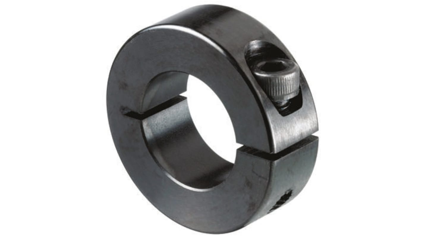 Huco Shaft Collar One Piece Clamp Screw, Bore 15mm, OD 34mm, W 13mm, Steel