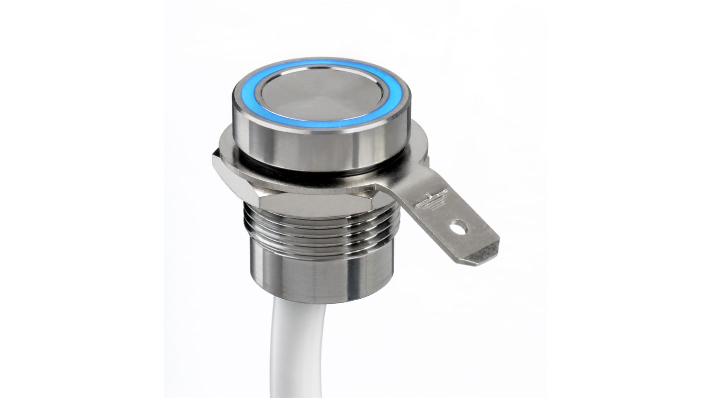 APEM Illuminated Piezo Switch, Momentary, Pulse, SPST, IP68, Through Hole, 200 mA @ 24 V dc, -40 → +75°C