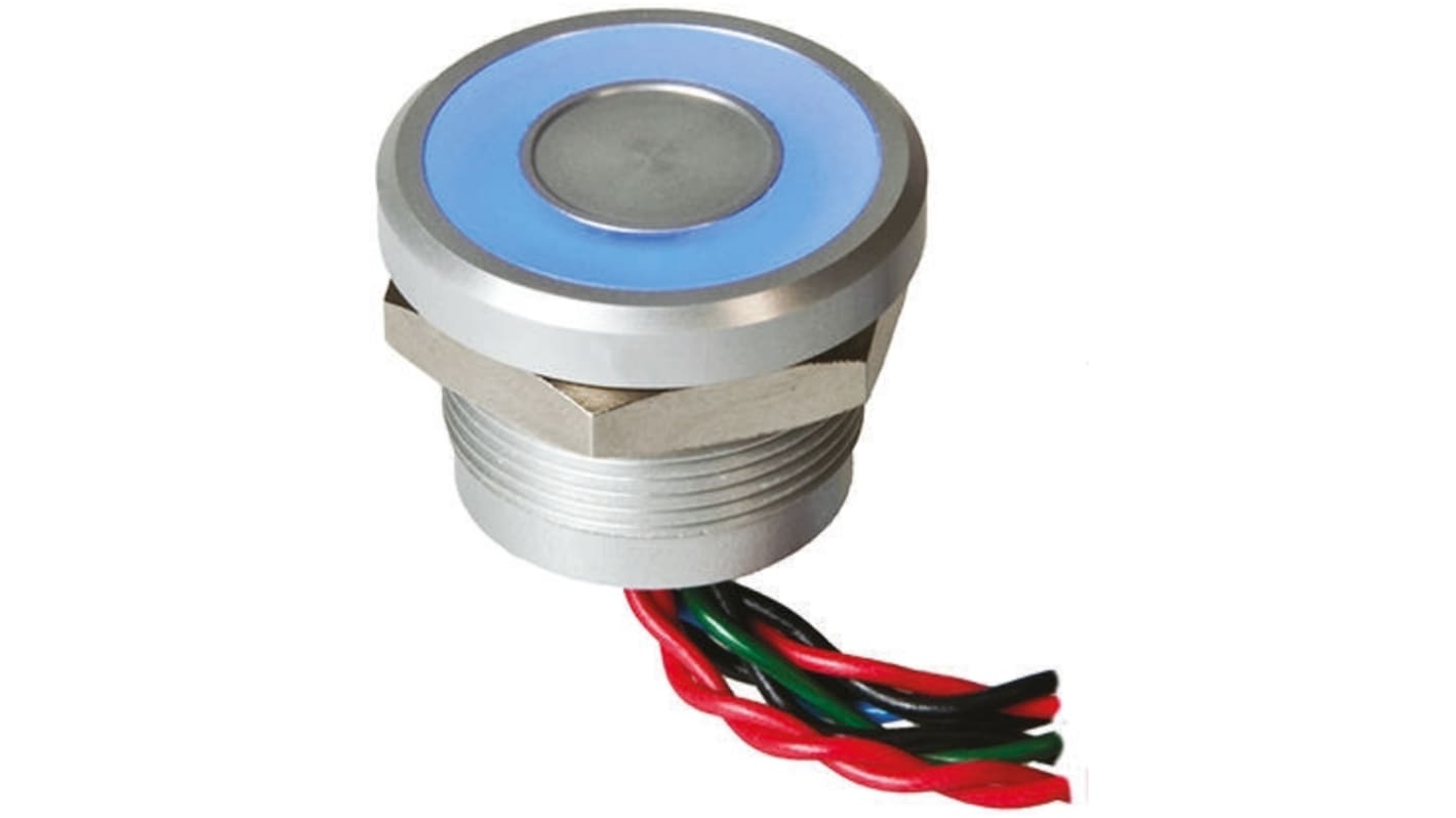 APEM Illuminated Piezo Switch, Momentary, Pulse, SPST, IP68, Wire Lead, 200 mA @ 24 V dc, -40 → +75°C