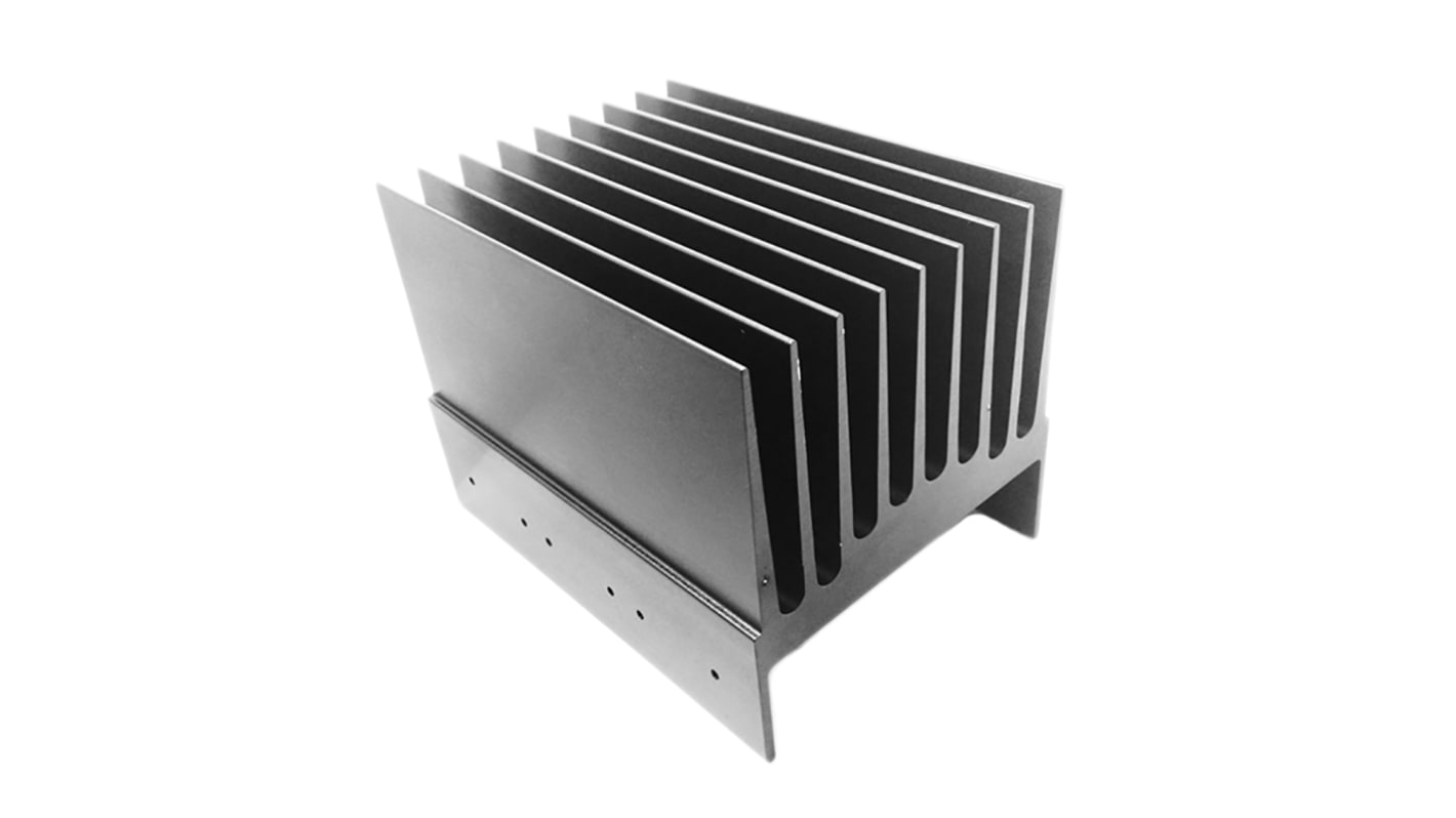 RS PRO Heatsink, Universal Rectangular Alu, 0.75K/W, 100 x 114.3 x 114.3mm
