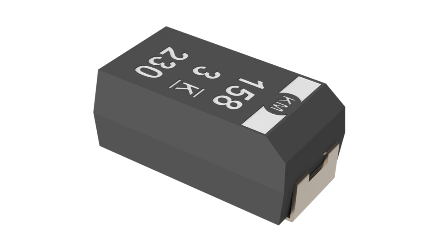 KEMET T530, SMD Polymerkondensator 220μF ±20% / 10V dc, -55°C → +125°C