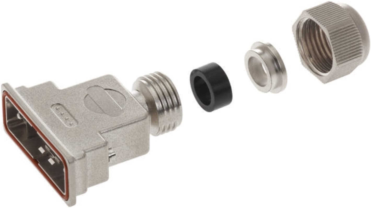 HARTING 15针D-Sub外壳, 聚合物壳体, 直向, A尺寸, D-sub Waterproof系列