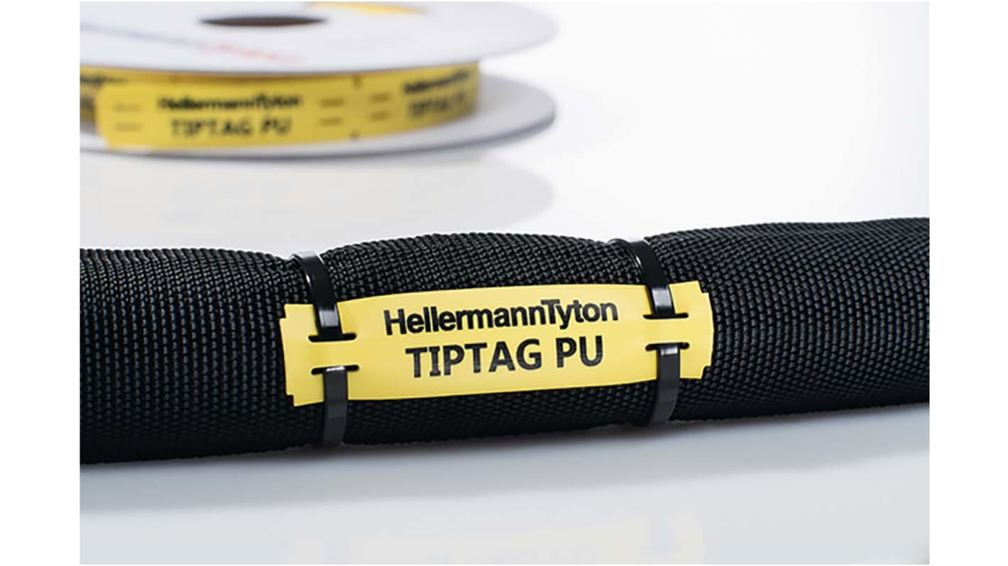 HellermannTyton 黄色线缆标签, 聚氨酯 (PUR), 100mm x 15mm标签, TIPTAG系列