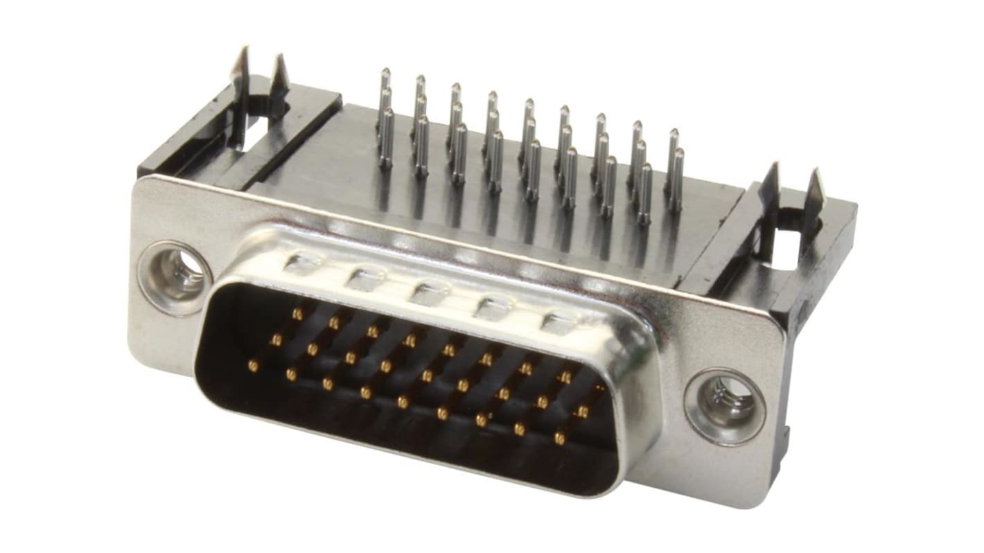HARTING 62针高密度D-Sub公插, 直角, THT安装, 焊接端接, 2.0A