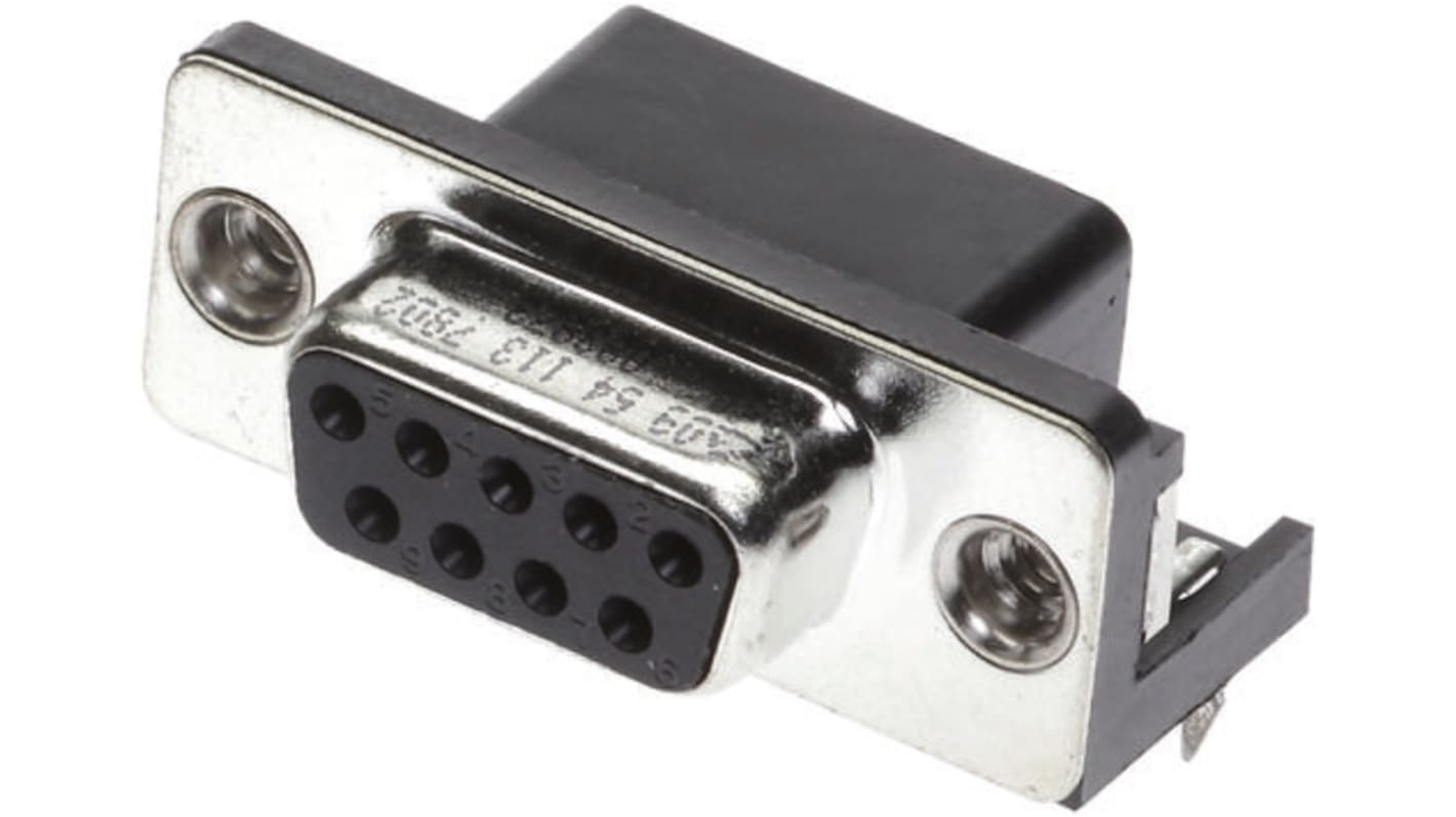 Conector D-sub Harting, Serie D-Sub Filter, paso 2.77mm, Ángulo de 90° , Montaje en orificio pasante, Hembra,