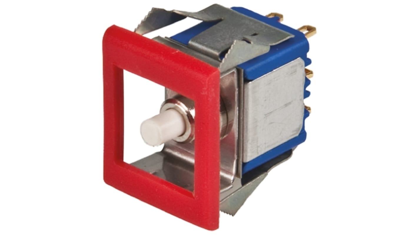 Interruttore a pulsante miniaturizzato APEM, Momentaneo, SPDT, 100 mA a 30 V cc, IP65 Montaggio a pannello
