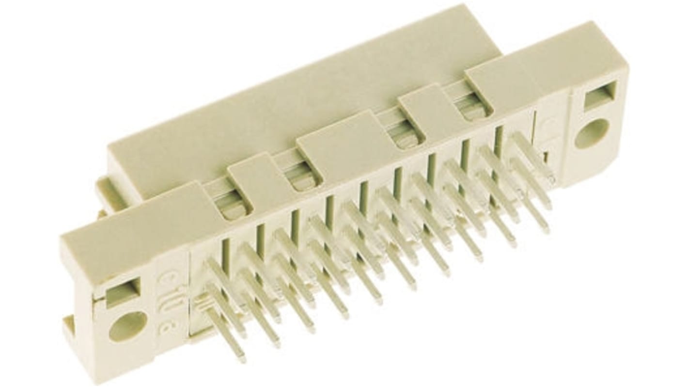 HARTING 3C型DIN41612欧式连接器母座, 30针, 3行, 2.54mm节距, THT安装, 焊接端接, 直向