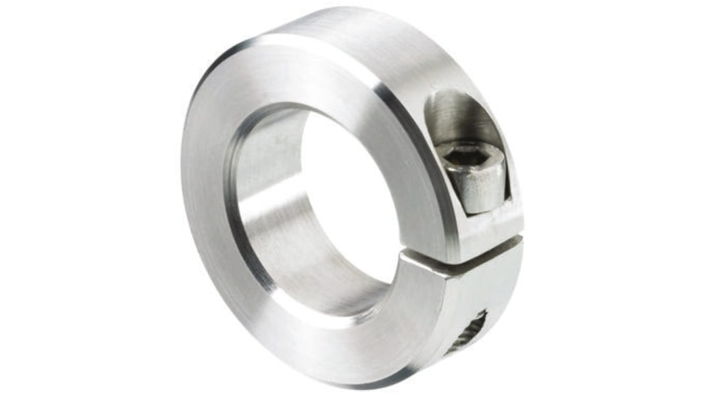 Huco Shaft Collar One Piece Clamp Screw, Bore 28mm, OD 48mm, W 15mm, Stainless Steel