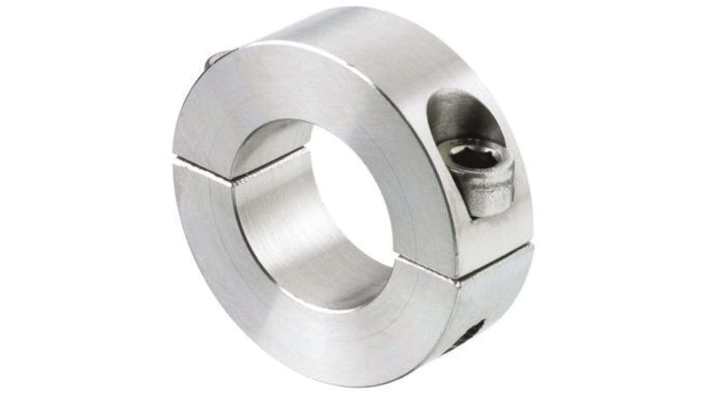 Collare per albero Huco 046202016, Due pezzi, Morsetto a vite, Ø asta 16mm, Ø esterno 34mm, foro M5 x 16, in Acciaio