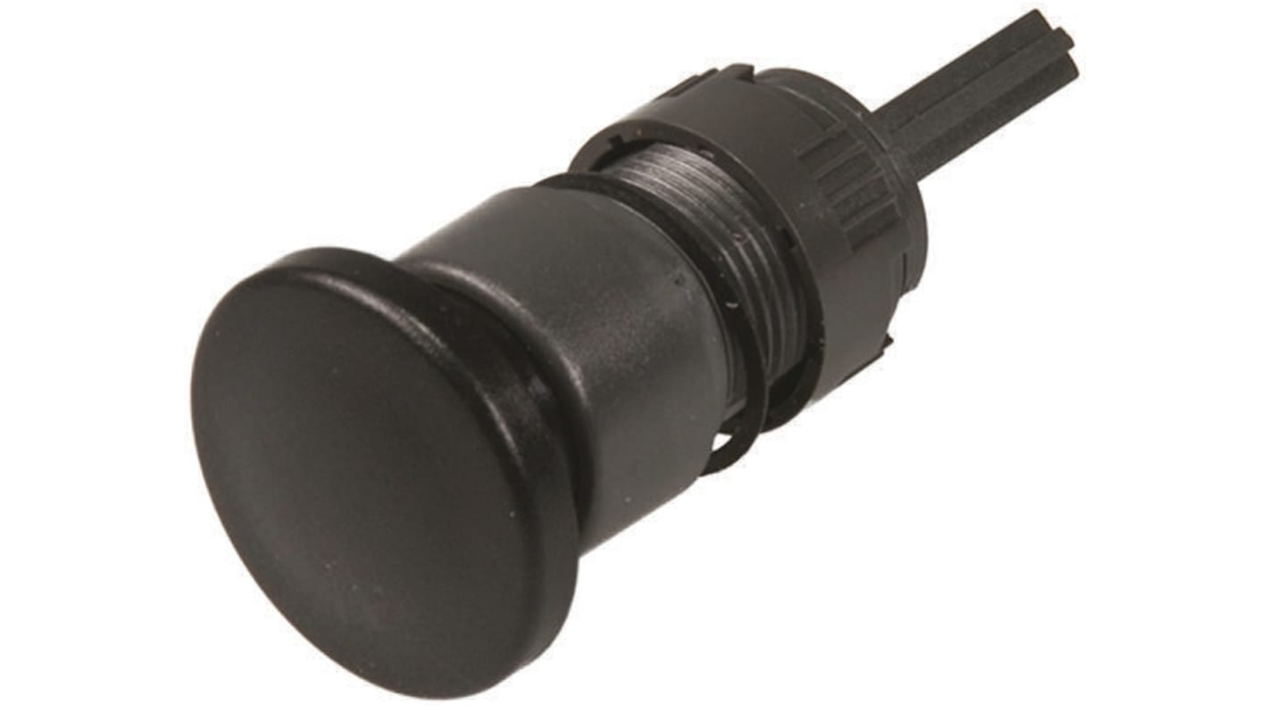 APEM Black Momentary Push Button Head, IP65 (Front); IP40 (Back)