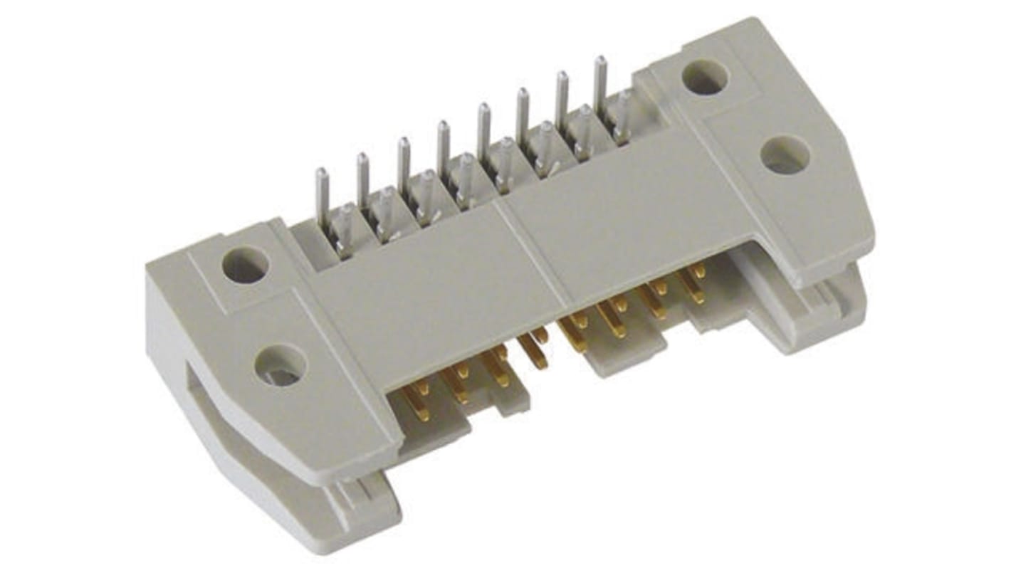 HARTING SEK 18 Series Right Angle Through Hole PCB Header, 50 Contact(s), 2.54mm Pitch, 2 Row(s), Shrouded