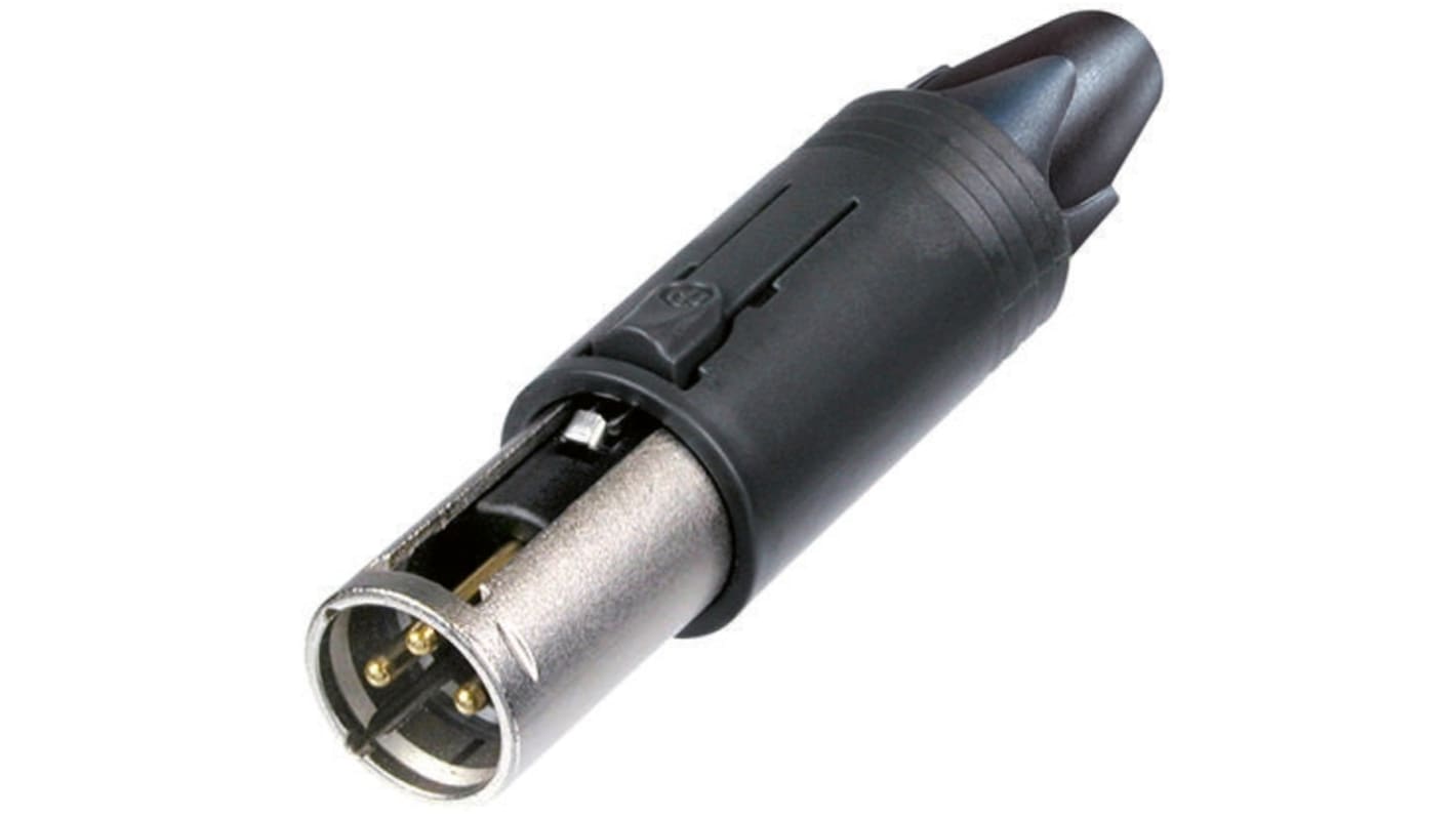 Neutrik 三芯卡侬头母座, 电缆安装, 50 V, 16A, 直向