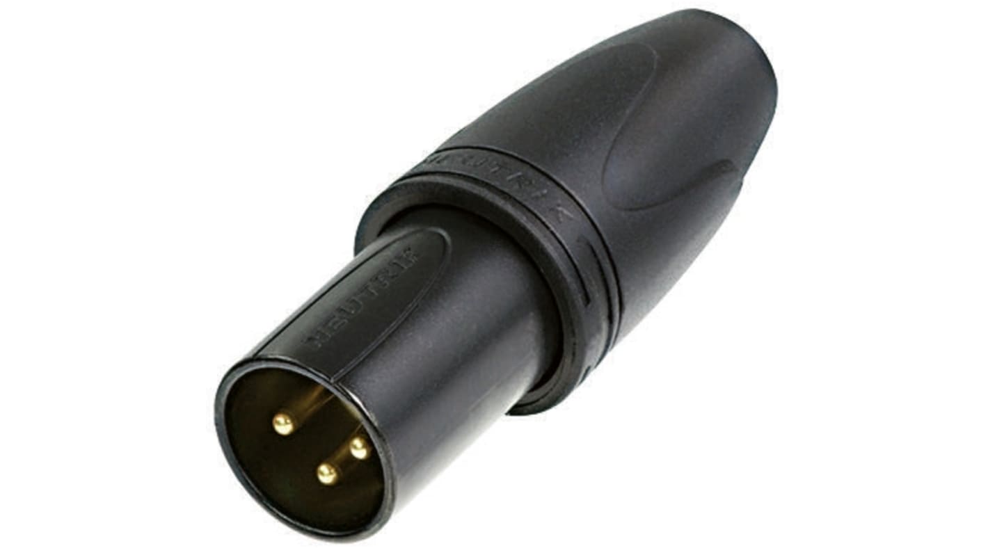 Neutrik 三芯卡侬头公插, 电缆安装, 50 V, 16A, 直向