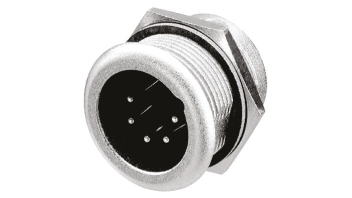 Neutrik 五芯卡侬头公插, 面板安装, 50 V, 7.5A, 直向