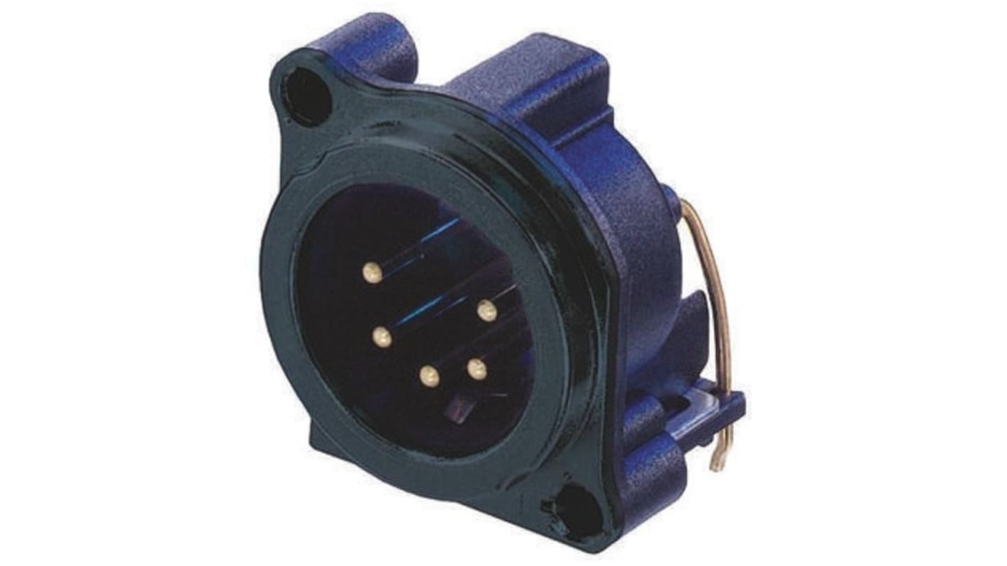 Neutrik 五芯卡侬头公插, THT安装, 50 V 交流, 7.5A, 直角