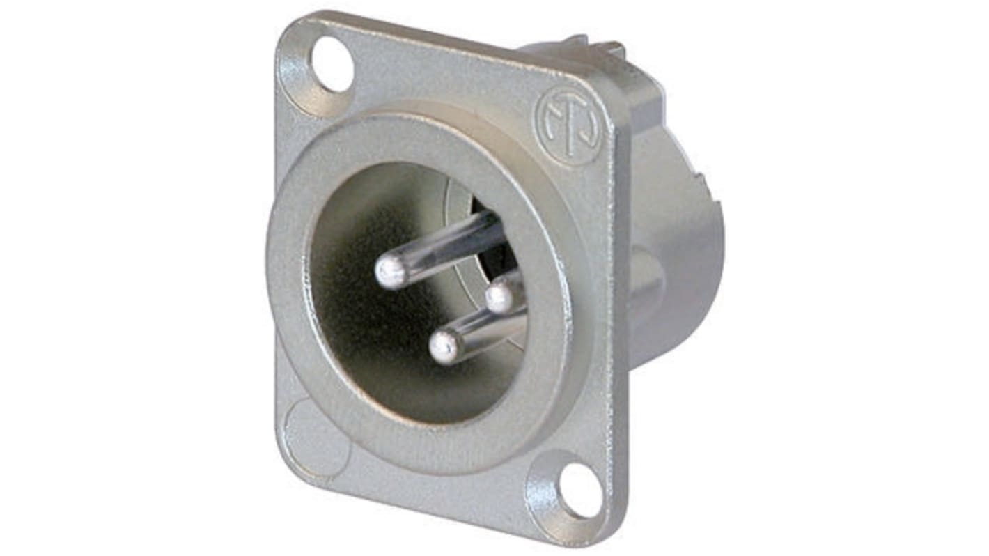 Neutrik 三芯卡侬头公插, 电缆安装, 50 V, 1A, 直向