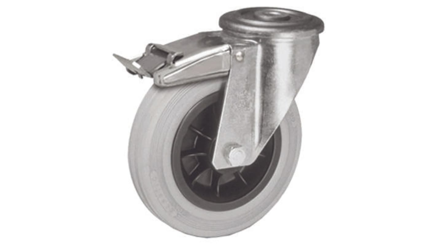 Roulette industrielle Pivotante LAG, Acier zingué, Ø 80mm, 55kg