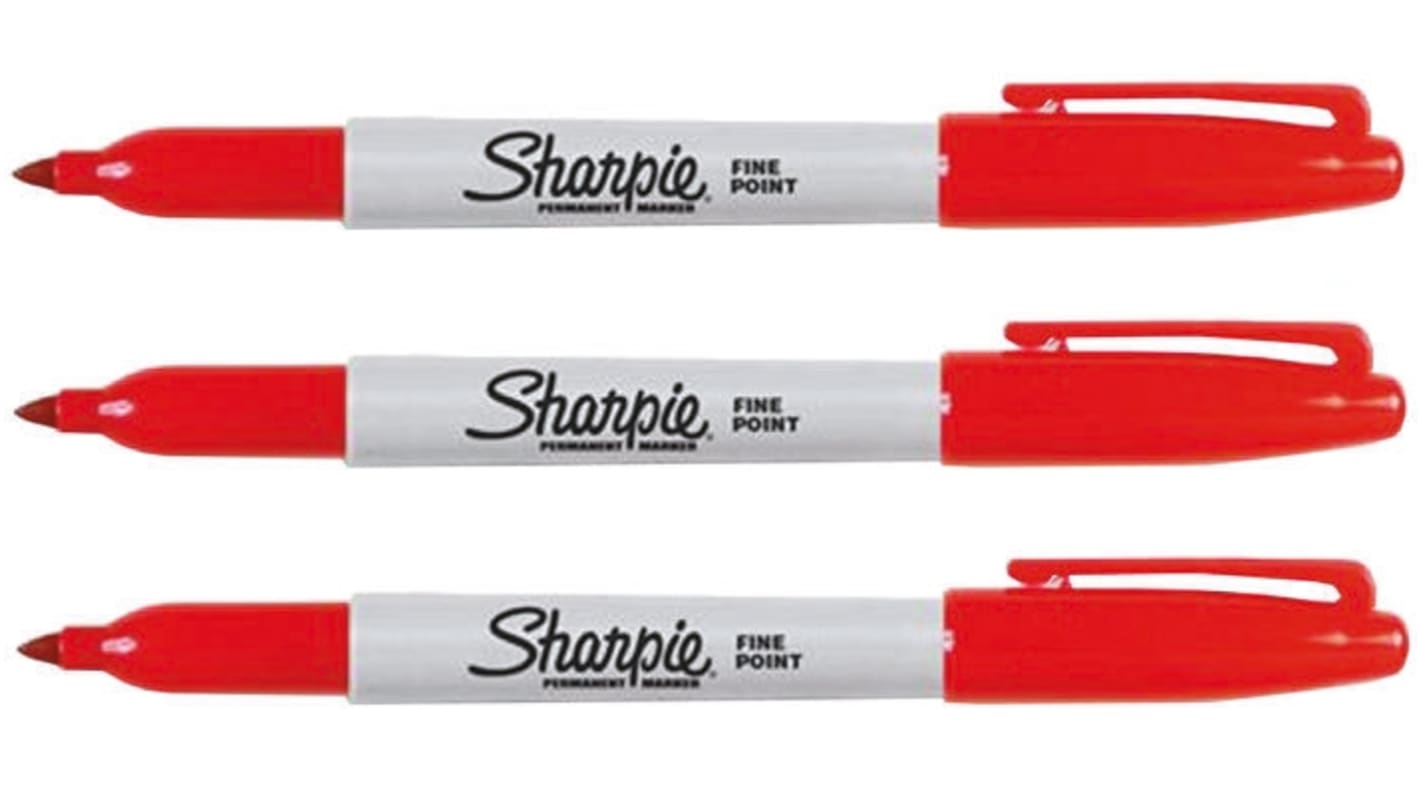 Permanentní značkovač barva inkoustu Červená Kulička jemný Sharpie