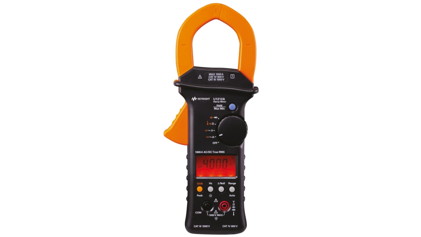 Keysight Technologies 交流/直流钳形电流表 钳形表, 可测1000A 直流, 可测1000A 交流, ±(1.5%读数 + 3位)精度, U1212A