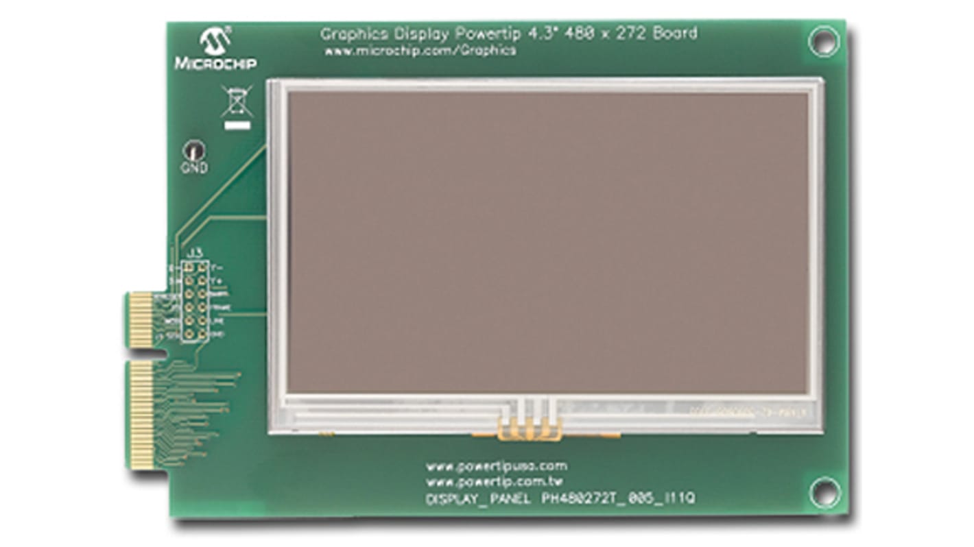 Microchip AC164127-6, Graphics Display Powertip 4.3in LCD Daughter Board for PICtail Plus LCD Controller Board