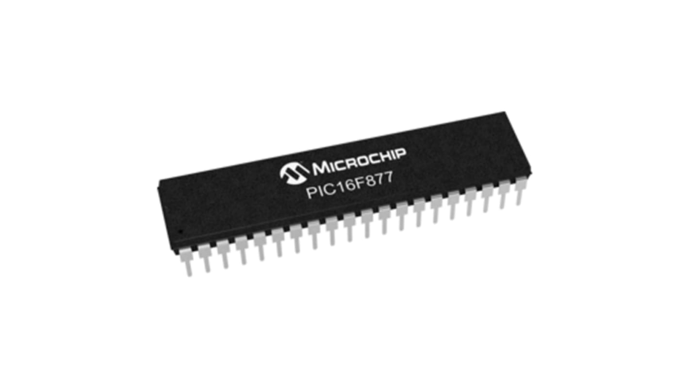 Microchip PIC16F877-20I/P, 8bit PIC Microcontroller, PIC16F, 20MHz, 256 x 8 words, 8K x 14 words Flash, 40-Pin PDIP