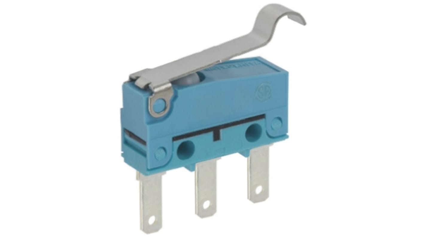 Panasonic Simulated Roller Lever Micro Switch, Through Hole Terminal, 2 A @ 30 V dc, SP-CO, IP67