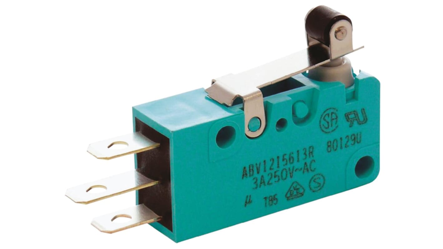 Microinterruttore, Panasonic, SP-CO, 3 A a 250 V c.a., IP50, con linguetta