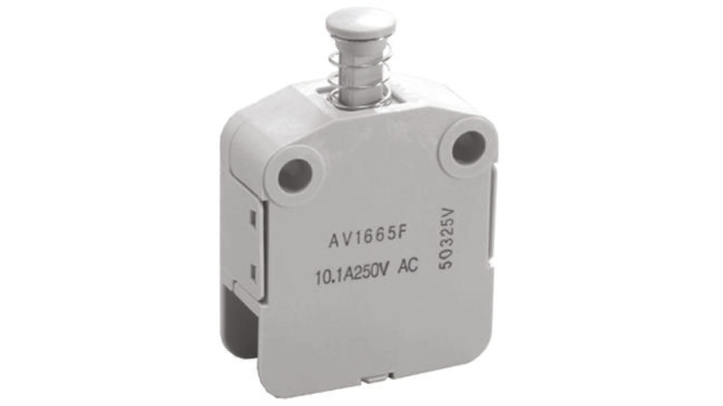 Panasonic Door Micro Switch, Plunger, SPST 10.1 A @ 250 V ac, -25 → +85°C