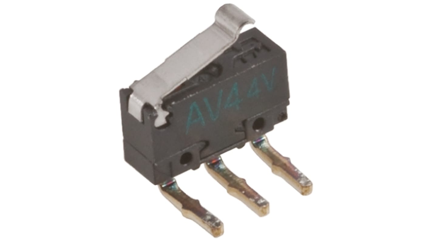 Panasonic Simulated Roller Lever Micro Switch, Left Angle PCB Terminal, 100 mA @ 30 V dc, SP-CO