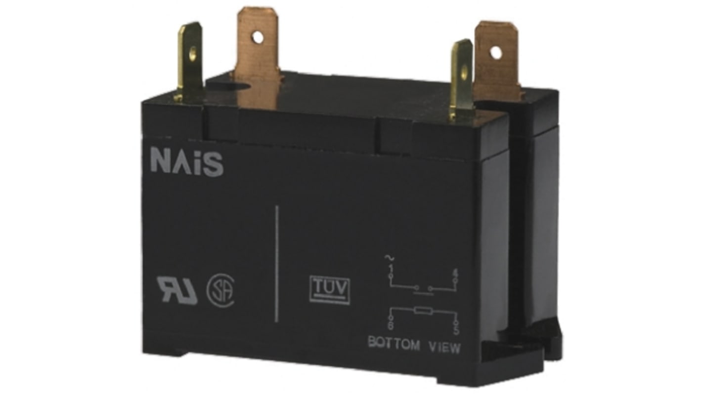 Relé de potencia sin enclavamiento Panasonic de 2 polos, DPST, bobina 24V dc, 30A, Montaje en PCB