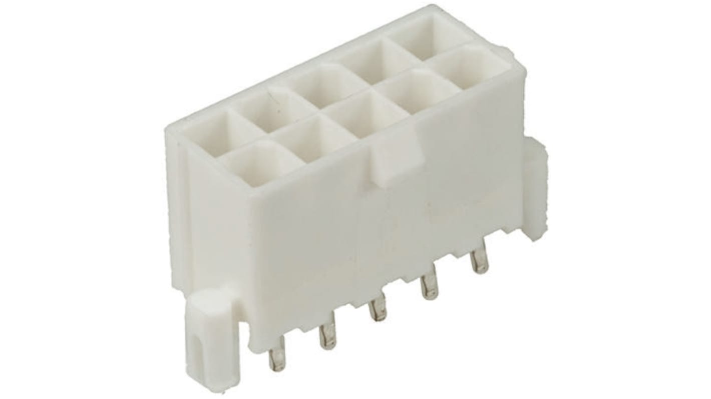 Molex 2p双排排针 直向线对板连接器, 4.2mm间距, 12.0A, 600.0 V, THT安装, Mini-Fit Plus系列