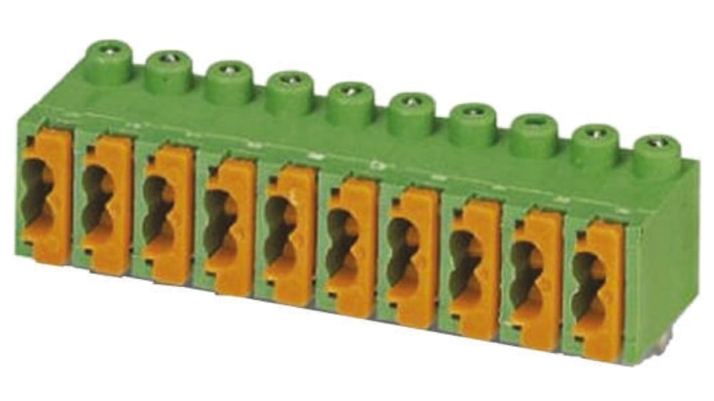 Phoenix Contact FK-MPT 0.5/ 3-3.5 Series PCB Terminal Block, 3-Way, 4A, 28 → 20 AWG Wire, Through Hole