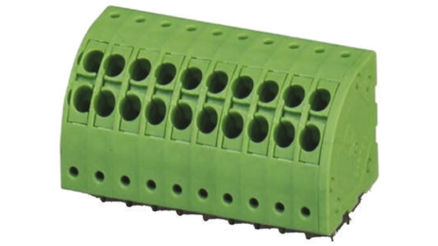 Phoenix Contact PTDA 1.5/ 4-3.5 Series PCB Terminal Block, 4-Contact, 3.5mm Pitch, Through Hole Mount, 1-Row, Spring