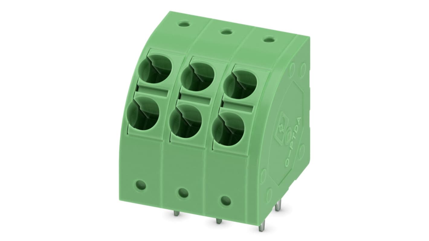 Phoenix Contact PTDA 2.5/ 3-5.0 Series PCB Terminal Block, 5mm Pitch, Through Hole Mount, Solder Termination