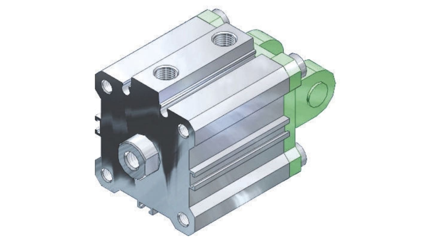 SMC Pneumatic Compact Cylinder - 20mm Bore, 15mm Stroke, CQS Series, Double Acting