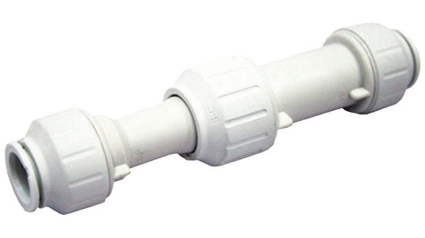 John Guest Plastic Pipe Fitting, Straight Push Fit Coupler, 15mm