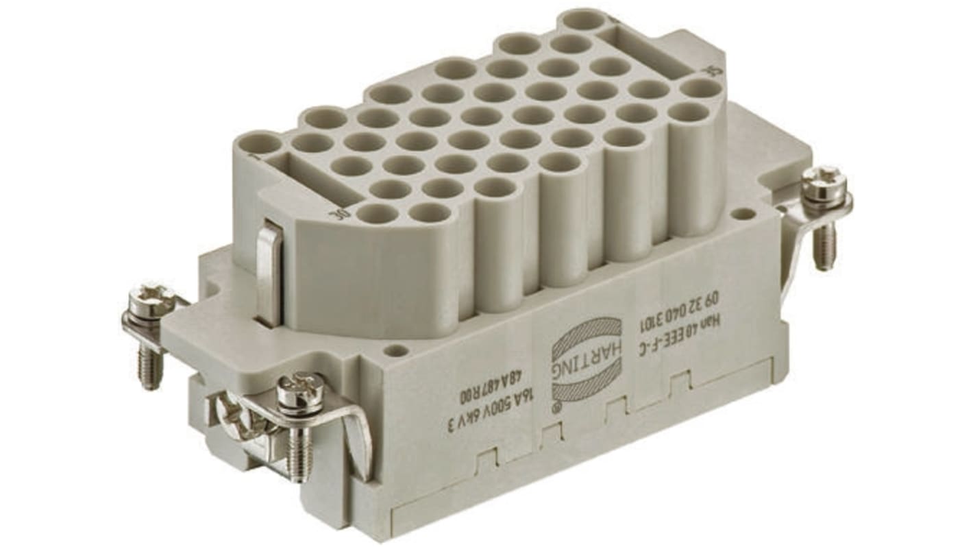 HARTING Heavy Duty Power Connector Insert, 16A, Female, Han EEE Series, 41 Contacts