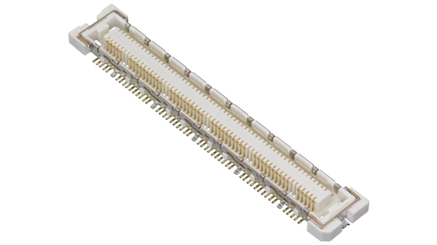 Hirose FX11 Series Straight Surface Mount PCB Socket, 100-Contact, 2-Row, 0.5mm Pitch, Solder Termination