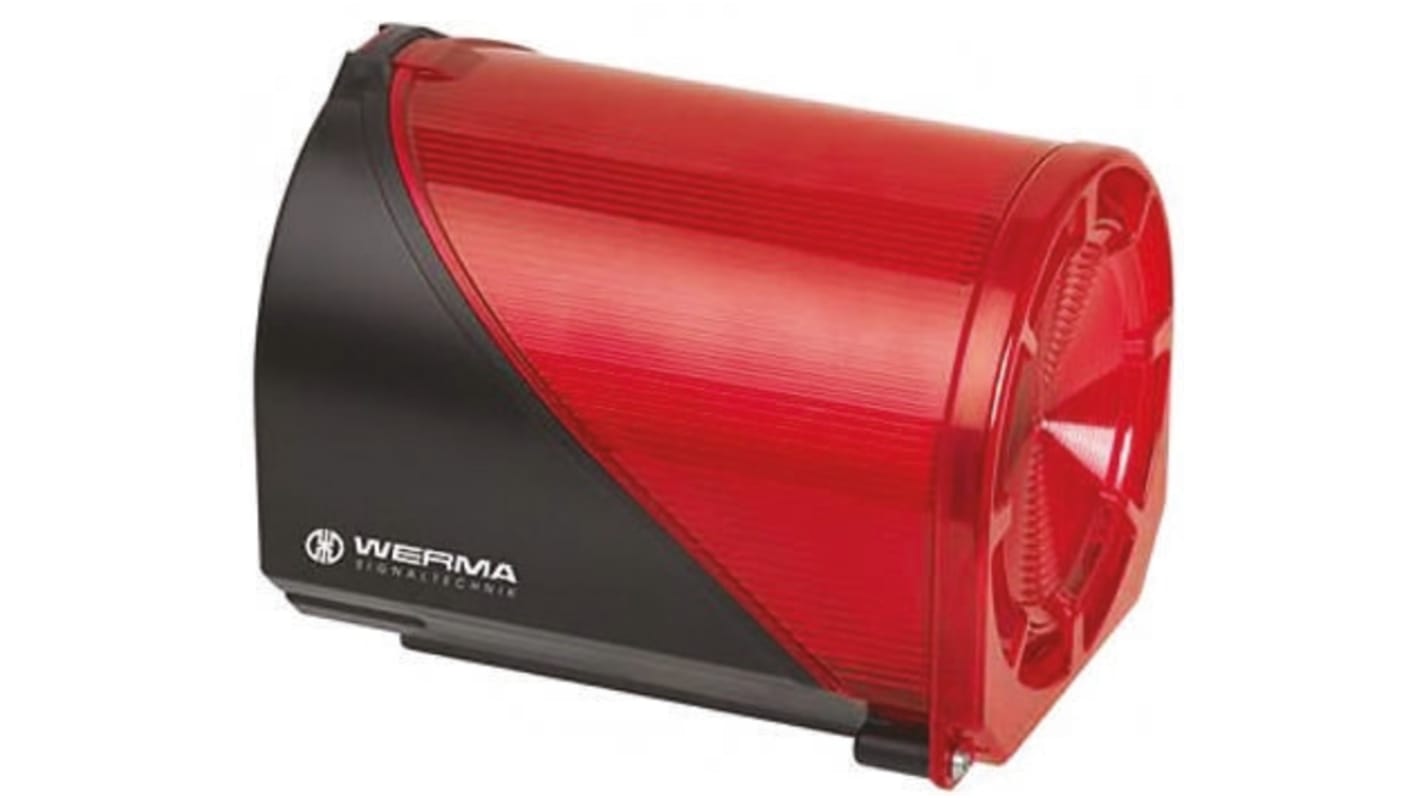 Werma 444 Series Red Sounder Beacon, 24 V ac/dc, IP65, Surface Mount, 114dB at 1 Metre