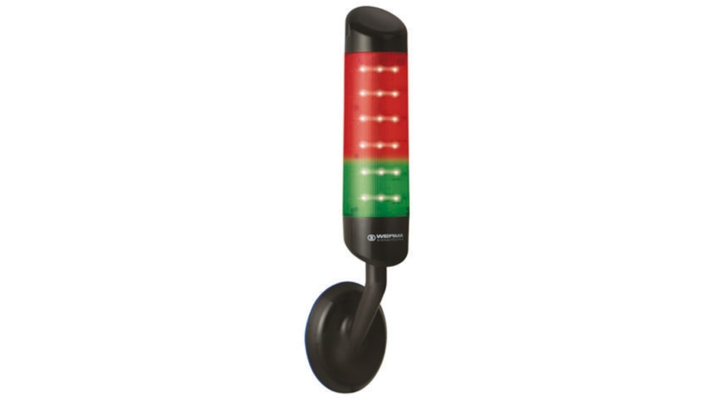 Rs-Online Torretta di segnalazione Werma 24 V c.c. LED 3 elementi lenti Trasparente con Cicalino