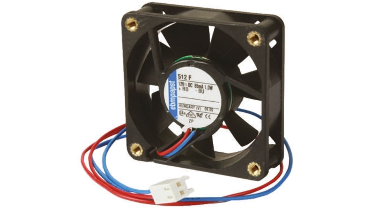 ebm-papst 8400 N Series Axial Fan, 24 V dc, DC Operation, 69m³/h, 2W, 80 x 80 x 25mm