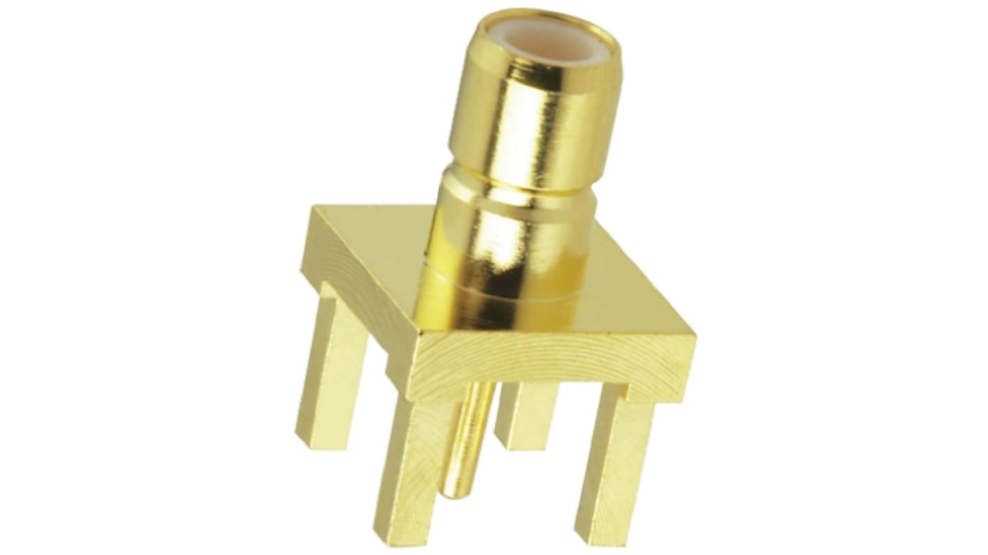 Amphenol RF, jack Through Hole SMB Connector, 50Ω, Solder Termination, Straight Body