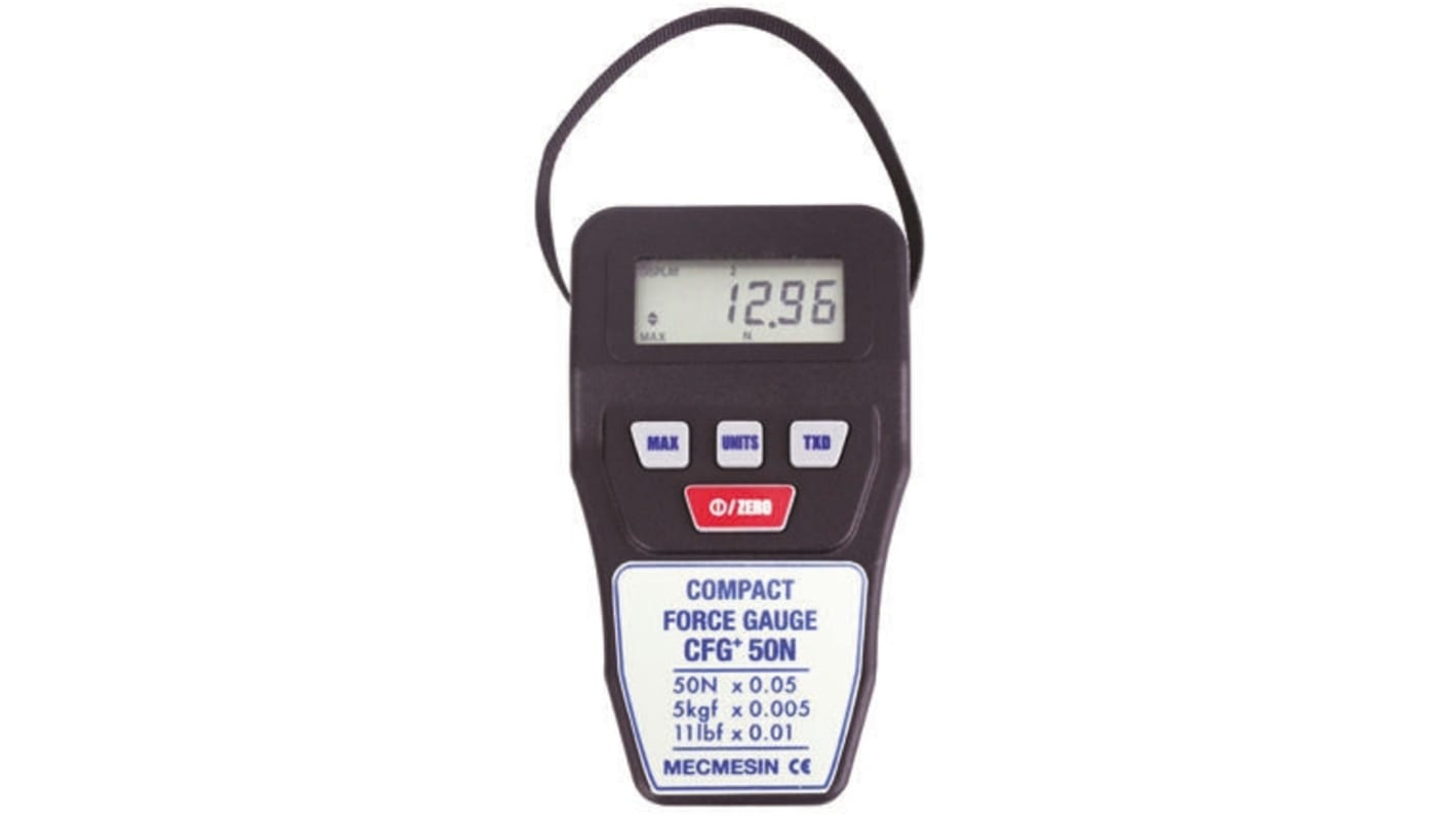 Siloměr, přesnost: ±0,5 % gf, kgf, lbf, N, ozf, rozlišení: 0,05 N 500Hz RS232, sortiment: 50N Mecmesin