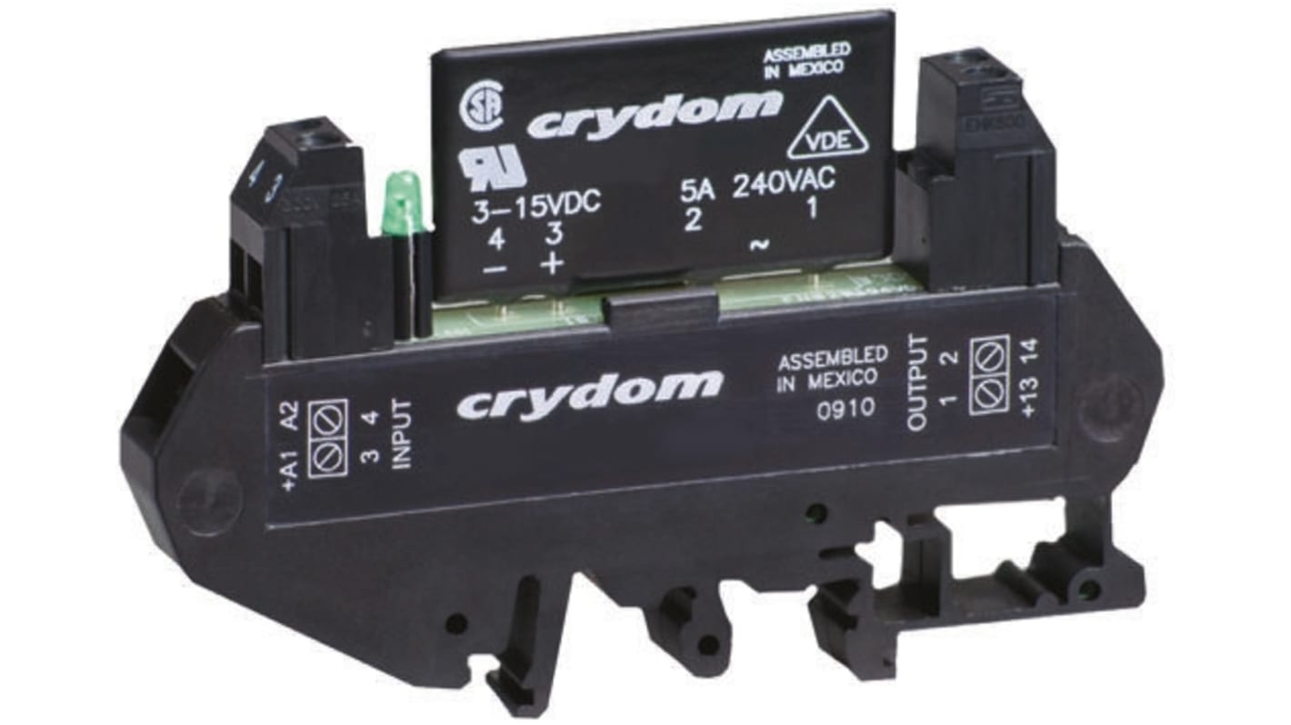 Sensata Crydom DRA1-CX Halbleiter-Interfacerelais, 5 A Effektivwert max., DIN-Schienen 4 V DC min. 280 V AC max. / 28 V