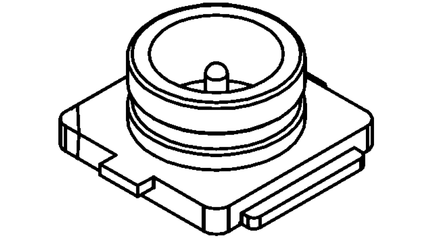 Molex MCX连接器母座, SMT安装, 焊接端接, 直向