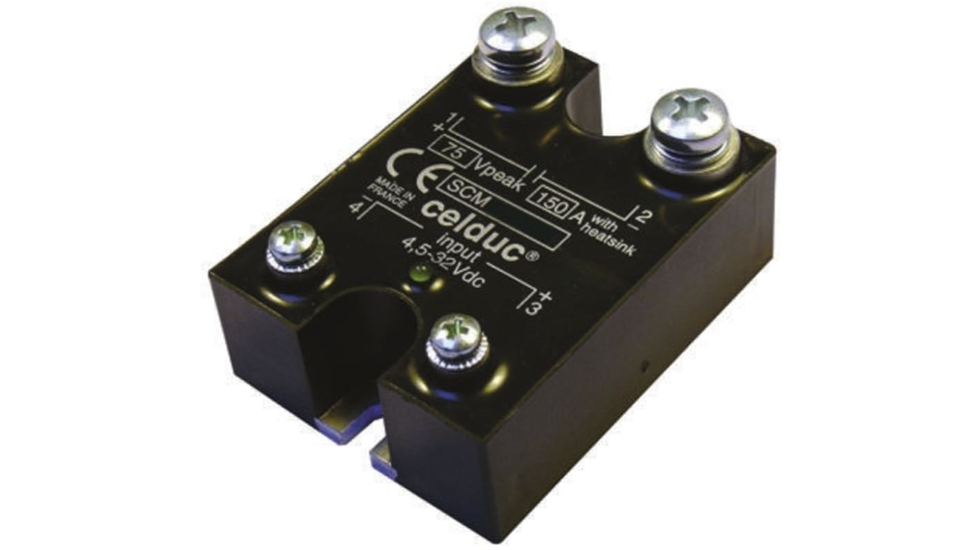 Celduc SCM Series Solid State Relay, 150 A Load, Panel Mount, 100 V dc Load, 32 V dc Control