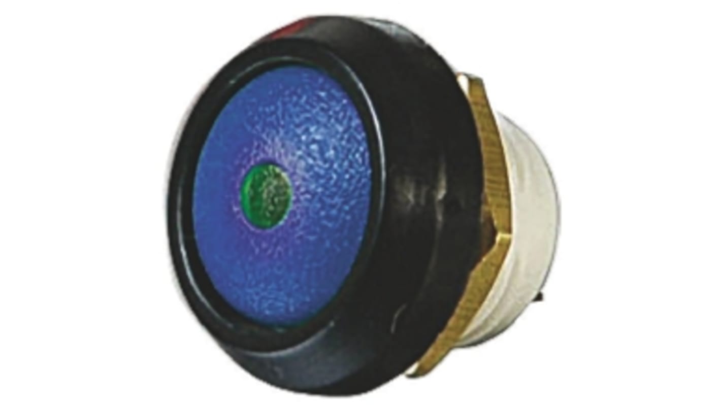 ITW Switches 48 Series Illuminated Push Button Switch, Momentary, Panel Mount, 13.6mm Cutout, SPST, Green LED, 48V dc,