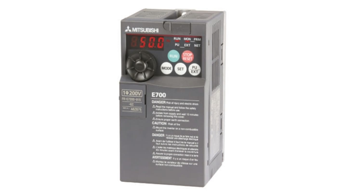 三菱電機 インバータ FR-E720, 230 V ac 5.5 kVA FR-E720-2.2K | RS 三菱電機 インバータ FR-E720, 230 V ac 5.5 kVA FR-E720-2.2K | RS